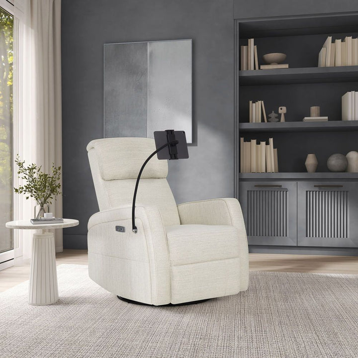 Evolur Lorene Power Recline Glider with Swivel Base and Device Holder