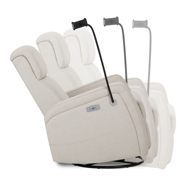 Evolur Lorene Power Recline Glider with Swivel Base and Device Holder