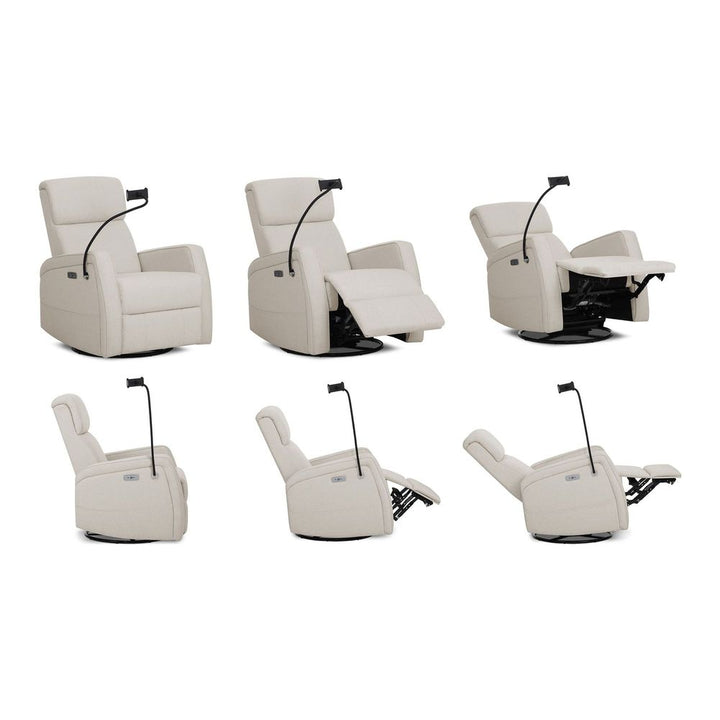 Evolur Lorene Power Recline Glider with Swivel Base and Device Holder