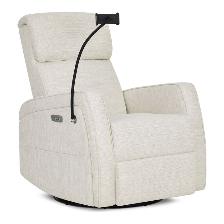 Evolur Lorene Power Recline Glider with Swivel Base and Device Holder Thunder