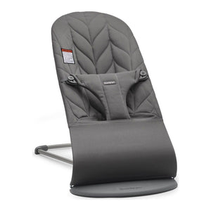 BabyBjorn Bouncer Bliss in Woven Fabric - Petal Quilt, Anthracite on Dark Grey Frame (Open Box) Default Title