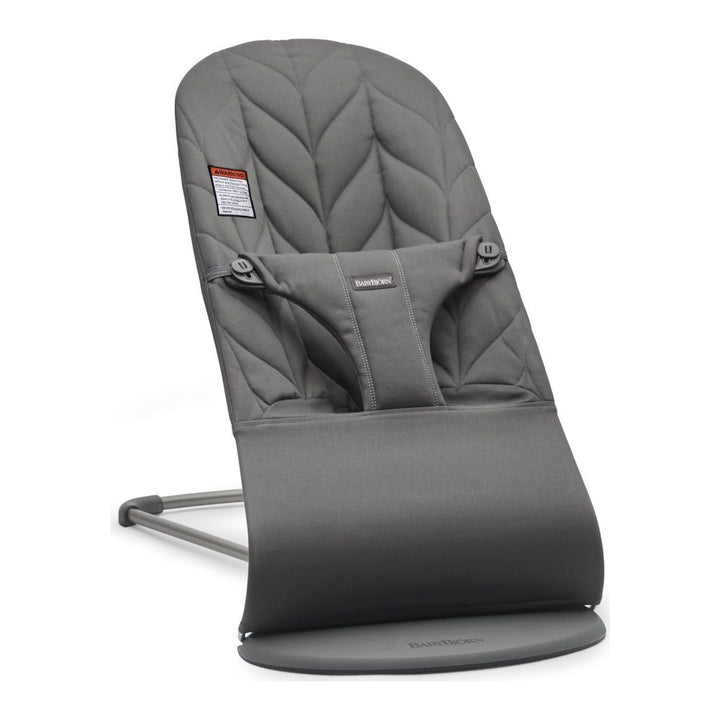BabyBjorn Bouncer Bliss in Woven Fabric - Petal Quilt, Anthracite on Dark Grey Frame (Open Box) Default Title