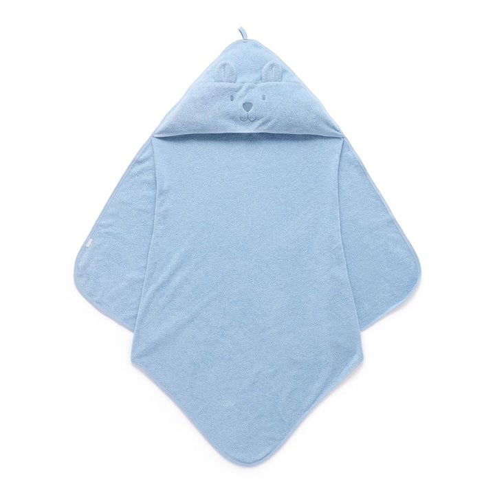 Purebaby Organic Cotton Hooded Bear Towel Pale Blue Melange