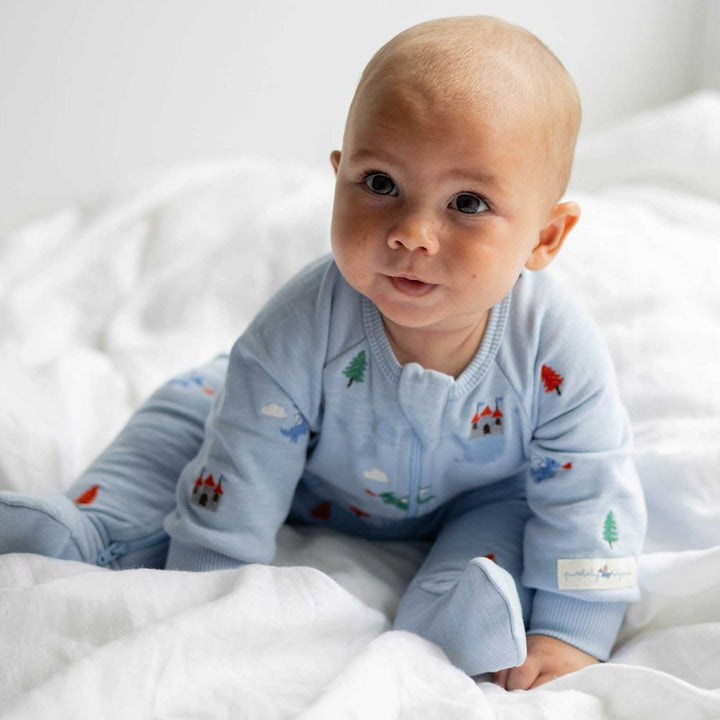 Purebaby Embroidered Fleece Growsuit