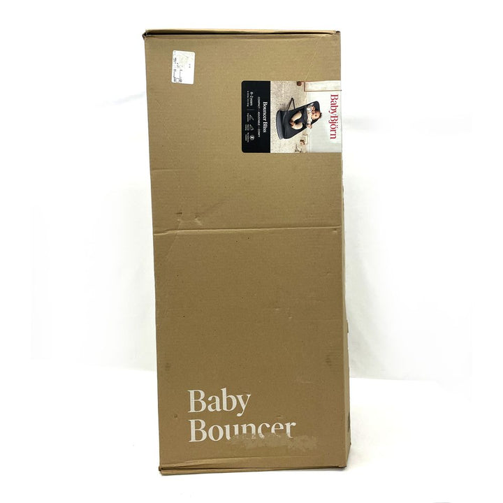 BabyBjorn Bouncer Bliss in Woven Fabric - Classic Quilt, Black on Dark Grey Frame (Open Box)