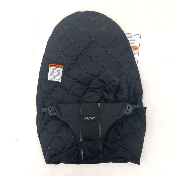 BabyBjorn Bouncer Bliss in Woven Fabric - Classic Quilt, Black on Dark Grey Frame (Open Box)