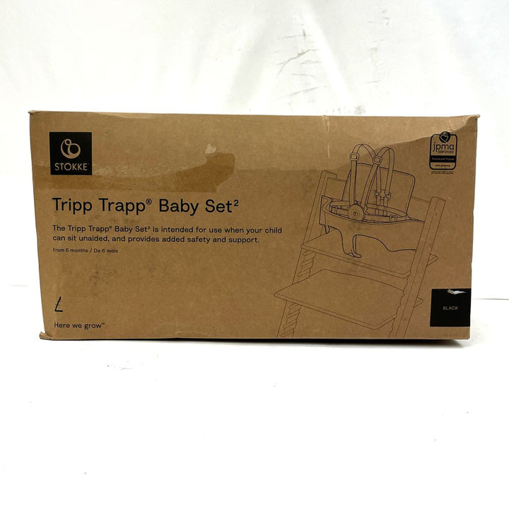 Stokke Tripp Trapp Baby Set2 with Harness & Extended Gliders - Black (Open Box)