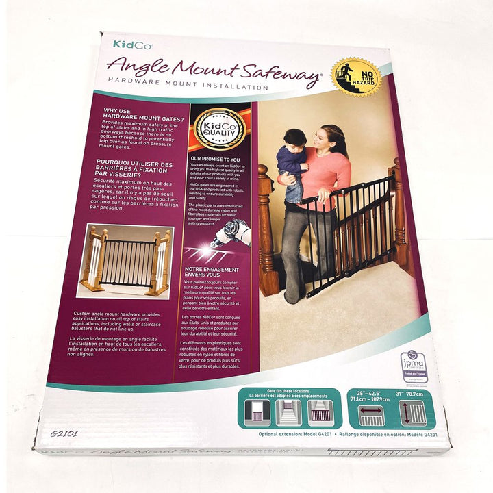 KidCo Angle Mount Safeway Hardware Mounted Safety Gate - Black (Open Box)