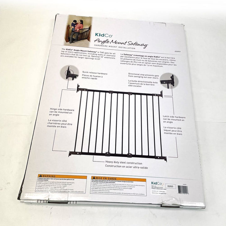 KidCo Angle Mount Safeway Hardware Mounted Safety Gate - Black (Open Box)