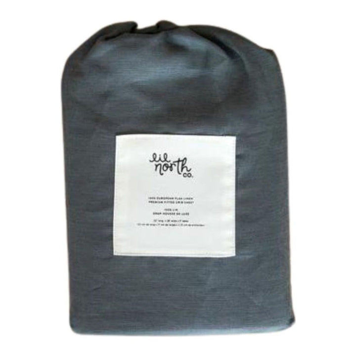 Lil North European Flax Linen Bassinet Sheet Grey