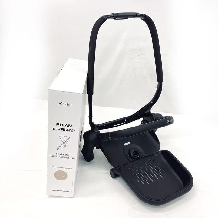 CYBEX ePriam 2 Stroller and Carrycot Bundle - Cozy Beige on Matte Black Frame (Floor Model)
