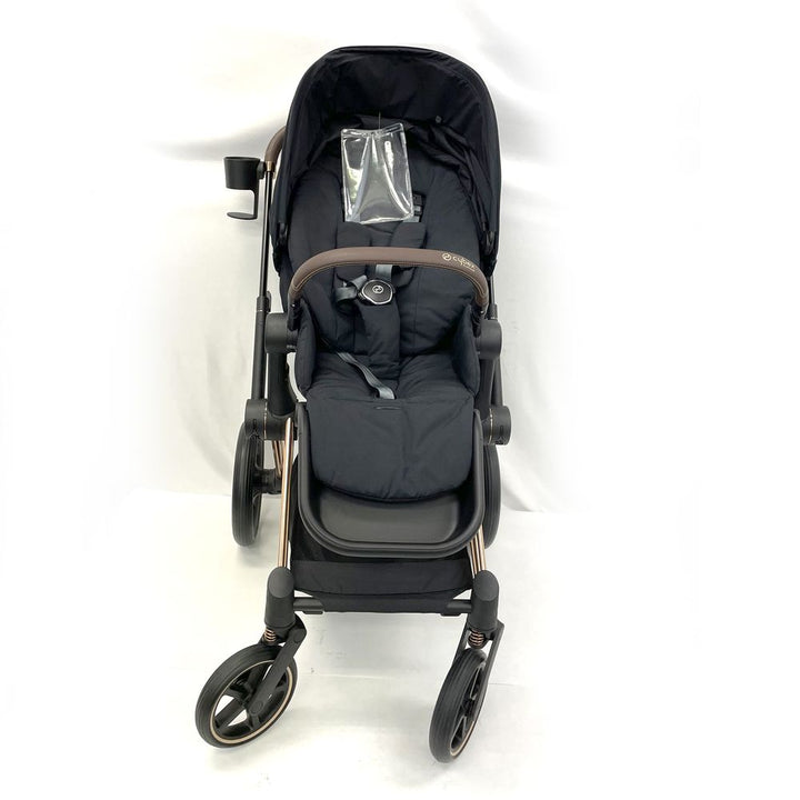 CYBEX PRIAM 4 Stroller - Night Black on Rose Gold Frame (Floor Model)