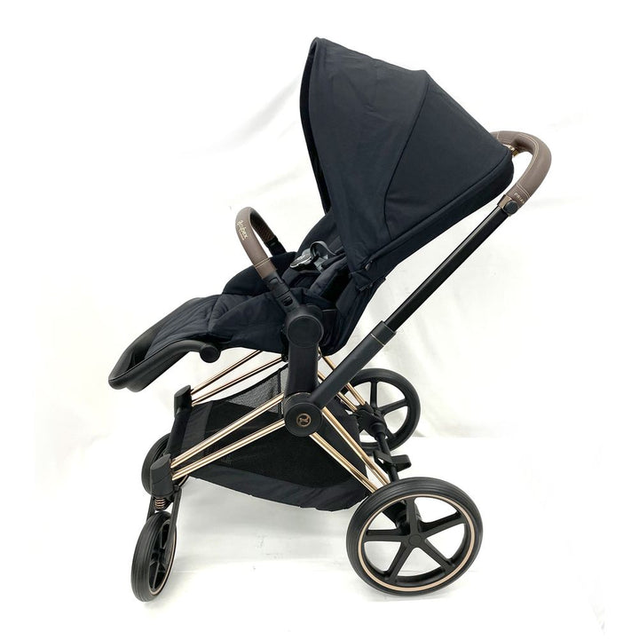 CYBEX PRIAM 4 Stroller - Night Black on Rose Gold Frame (Floor Model)