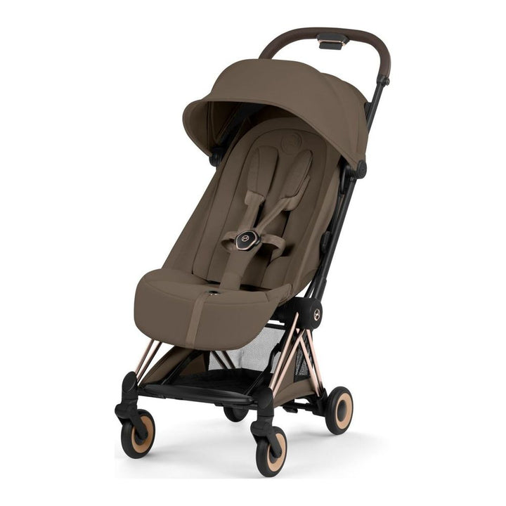Cybex Coya Complete Stroller Coconut Brown on Rose Gold Frame