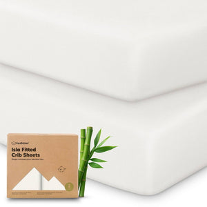 KeaBabies 2-Pack Isla Bamboo Fitted Crib Sheets Soft White