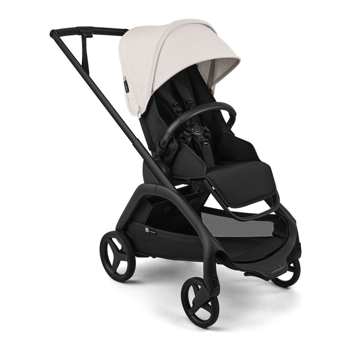 Bugaboo Dragonfly Plus Seat Complete Stroller Heritage Black with Misty White Canopy on Black Frame