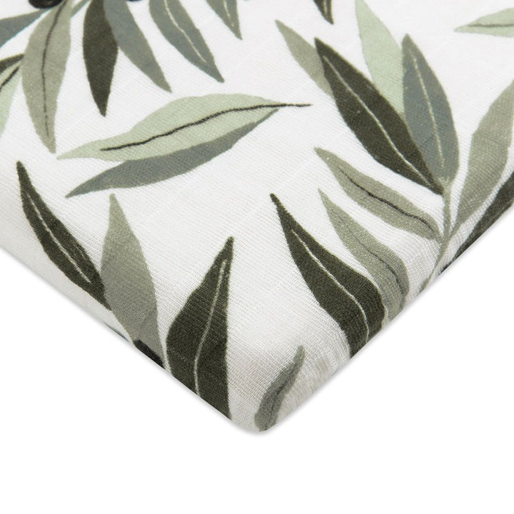 Babyletto All-Stages Organic Cotton Muslin Bassinet Sheet Olive Branches