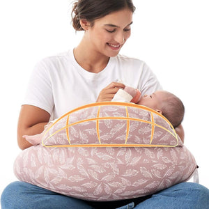 Momcozy Adjustable Nursing Pillow - Pink Leaves