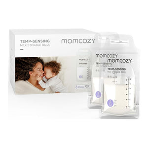 Momcozy 180ml Breastmilk Bag with Colour-Changing Temperature Indicator (200 Count)