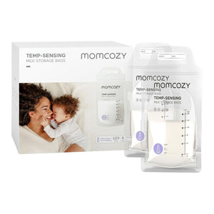 Momcozy 180ml Breastmilk Bag with Colour-Changing Temperature Indicator (120 Count)
