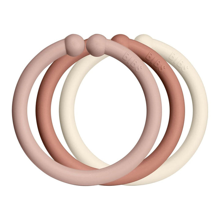 Bibs Pacifier 12-Pack Loops Infant Toy Blush Woodchuck Ivory