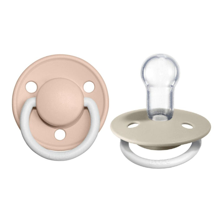 Bibs Pacifier 2-Pack De Lux GLOW Latex Pacifiers Blush Vanilla Size 3 (18-36 Months)