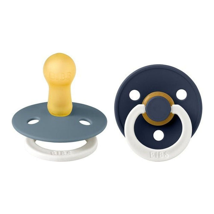 Bibs Pacifier 2-Pack De Lux GLOW Latex Pacifiers Deep Space Petrol Size 1 (0-6 Months)