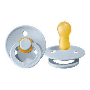 Bibs Pacifier 2-Pack Colour Latex Pacifiers Baby Blue Size 1 (0-6 Months)