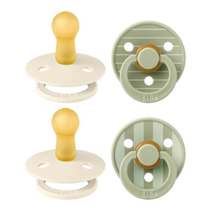 Bibs Pacifier 4-Pack Colour Studio Latex Pacifiers Ivory Vanilla Sage Mix Size 1 (0-6 Months)