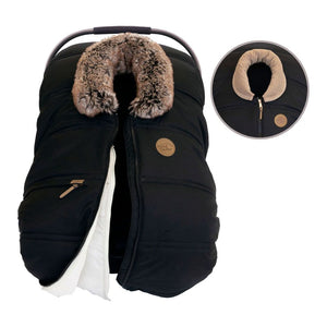 Petit Coulou 3 Season Cover with Interchangeable Collars for Infant Car Seats Onyx
