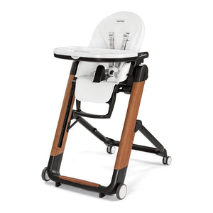 Peg Perego Siesta Ambiance High Chair with Eco Leather/Wood Look - Brown (Floor Model) Default Title