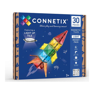 Connetix 30-Piece Magnetic Tiles Light Rocket Pack - Rainbow