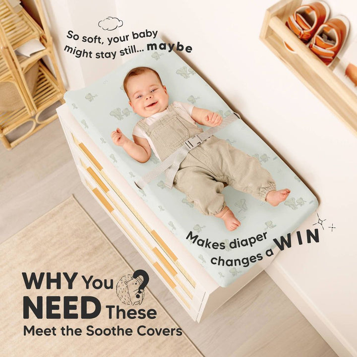 KeaBabies 2-Pack Soothe Changing Pad Covers - Elly