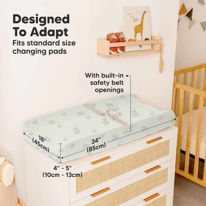 KeaBabies 2-Pack Soothe Changing Pad Covers - Elly