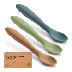 KeaBabies 3-Pack Baby-to-Toddlers Prep Silicone Spoons Desert
