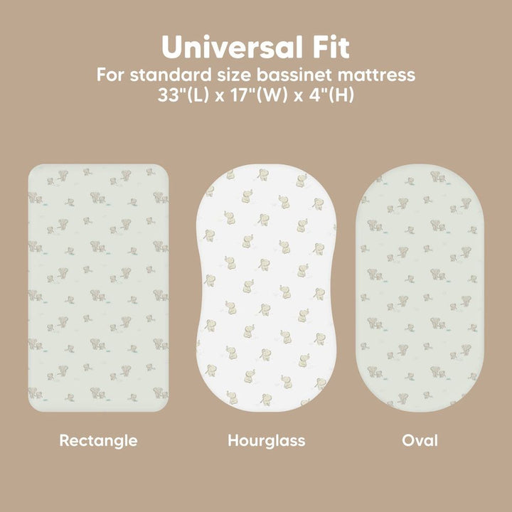 KeaBabies 2-Pack Isla Bassinet Fitted Sheets