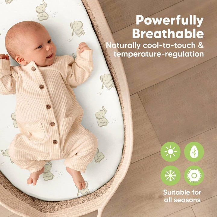 KeaBabies 2-Pack Isla Bassinet Fitted Sheets
