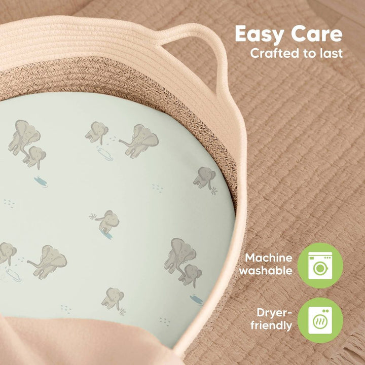 KeaBabies 2-Pack Isla Bassinet Fitted Sheets