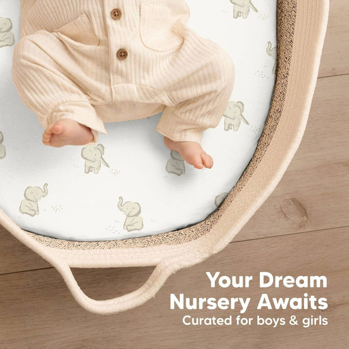 KeaBabies 2-Pack Isla Bassinet Fitted Sheets