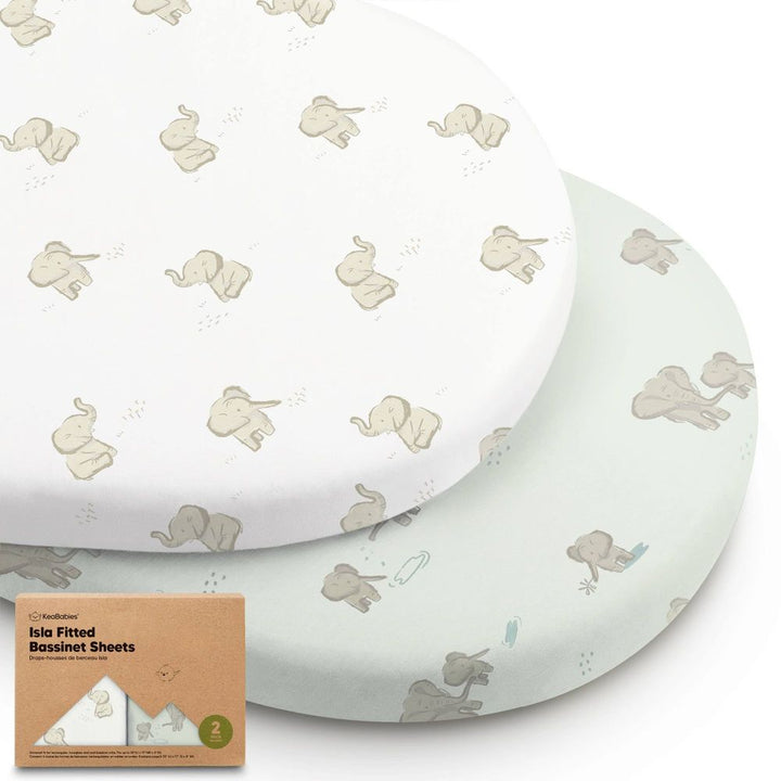 KeaBabies 2-Pack Isla Bassinet Fitted Sheets Elly