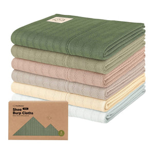 KeaBabies 6-Pack Organic Cotton Shea Burp Cloths Hedges