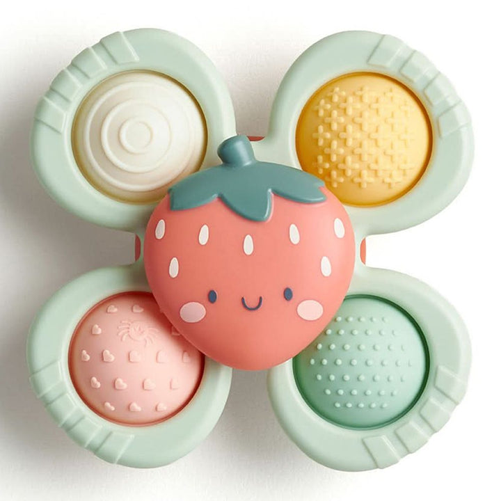 Itzy Ritzy Itzy Pop & Whirl Fidget Spinner Travel & Bath Toy Strawberry