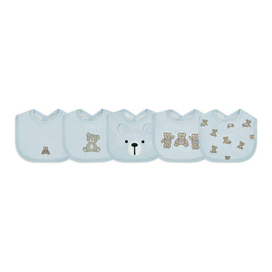 Piccolo Bambino 5-Piece Milk Bibs Set Blue