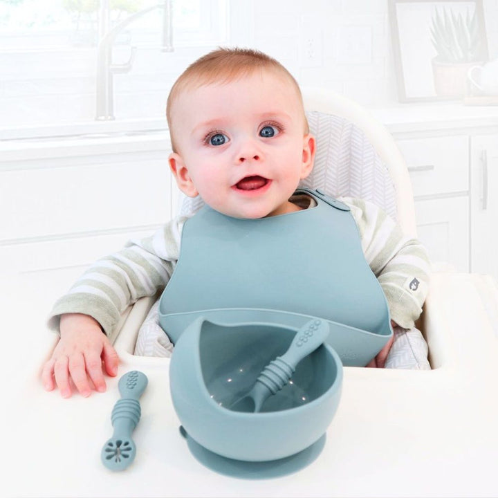 Baby Bliss Silicone Suction Bowl & Infant Training Spoons Set