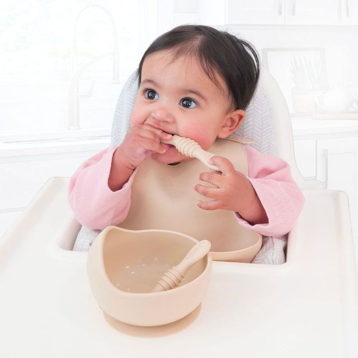 Baby Bliss Silicone Suction Bowl & Infant Training Spoons Set