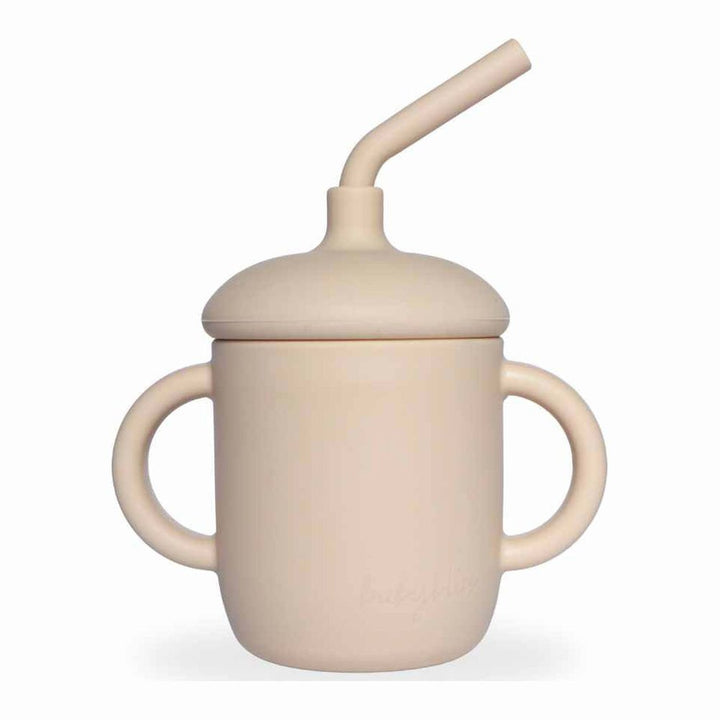 Baby Bliss Spill-Proof Straw Silicone Sippy Cup Almond