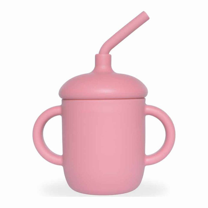 Baby Bliss Spill-Proof Straw Silicone Sippy Cup Dusty Rose
