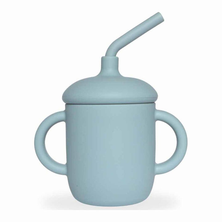 Baby Bliss Spill-Proof Straw Silicone Sippy Cup Dusty Teal