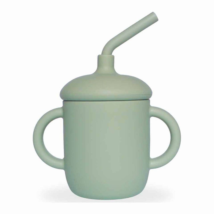 Baby Bliss Spill-Proof Straw Silicone Sippy Cup Sage