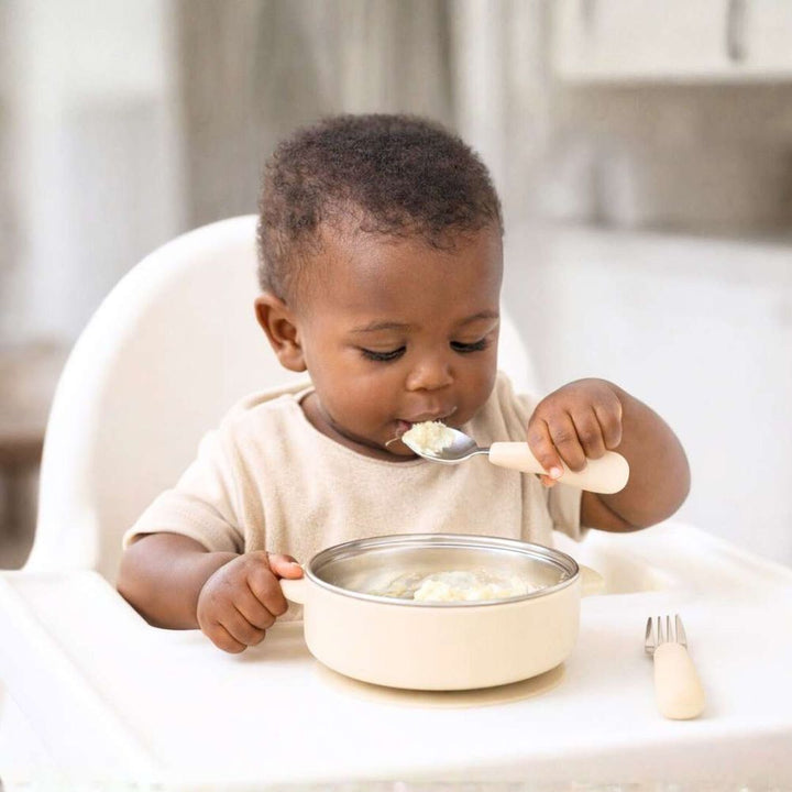 Baby Bliss Stainless Steel & Silicone Fork and Spoon Set